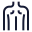 Backmusclebody icon with stroke sharp style