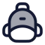 Backpack icon with duotone rounded style