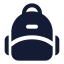 Backpack icon with solid standard style