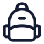 Backpack icon with stroke standard style