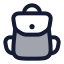 Backpack icon with duotone rounded style