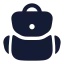 Backpack icon with solid rounded style