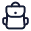 Backpack icon with stroke standard style