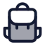 Backpack icon with duotone standard style