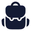 Backpack icon with solid rounded style