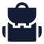 Backpack icon with solid sharp style