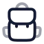 Backpack icon with twotone rounded style