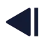 Backward icon with solid sharp style