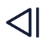 Backward icon with stroke sharp style