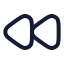Backward icon with stroke rounded style