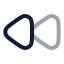 Backward icon with twotone rounded style