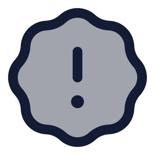 Badge Alert Icon in Duotone Rounded style