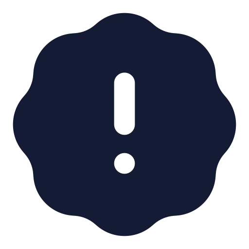Badge Alert Icon in Solid Rounded style