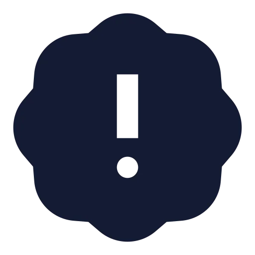 Badge Alert Icon in Solid Sharp style