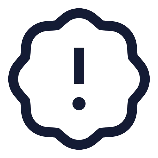 Badge Alert Icon in Stroke Sharp style