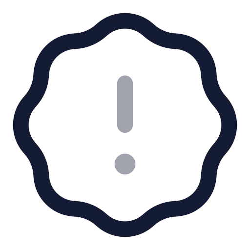 Badge Alert Icon in Twotone Rounded style