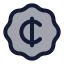 Badgecent icon with duotone rounded style