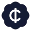 Badgecent icon with solid sharp style