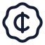 Badgecent icon with stroke rounded style