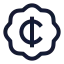 Badgecent icon with stroke sharp style