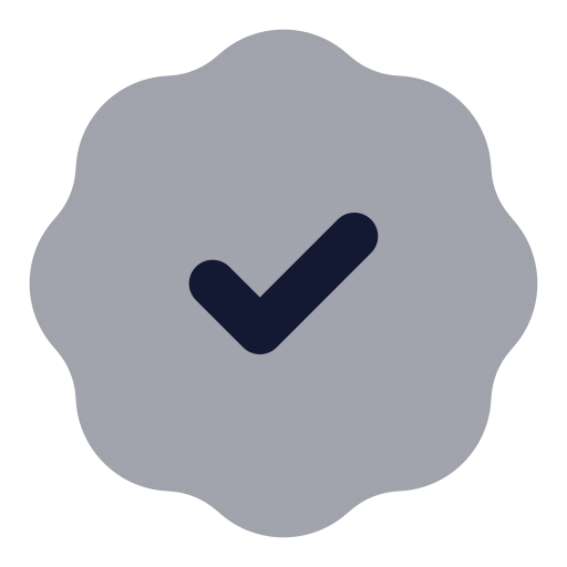 Badge Check Icon in Bulk Rounded style