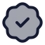 Badgecheck icon with duotone standard style