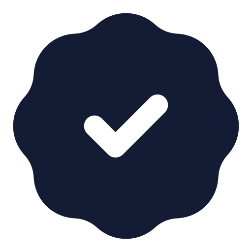 Badge Check Icon in Solid Rounded style