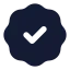 Badgecheck icon with solid rounded style