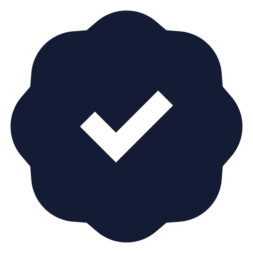 Badge Check Icon in Solid Sharp style