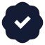 Badgecheck icon with solid sharp style
