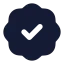 Badgecheck icon with solid standard style