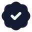 Badgecheck icon with solid standard style