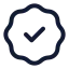 Badgecheck icon with stroke rounded style