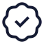 Badgecheck icon with stroke sharp style