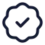 Badgecheck icon with stroke standard style