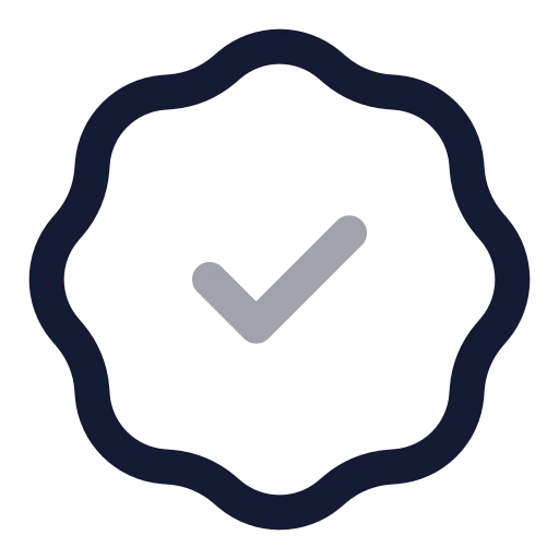 Badge Check Icon in Twotone Rounded style