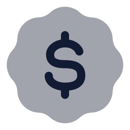 Badge Dollar Sign Icon in Bulk Rounded style