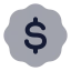 Badgedollarsign icon with bulk rounded style