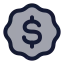 Badgedollarsign icon with duotone rounded style