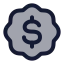 Badgedollarsign icon with duotone standard style