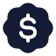 Badgedollarsign icon with solid standard style