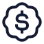 Badgedollarsign icon with stroke sharp style