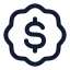 Badgedollarsign icon with stroke standard style