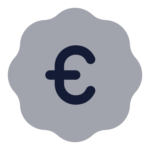 Badge Euro Icon in Bulk Rounded style