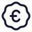 Badgeeuro icon with stroke rounded style
