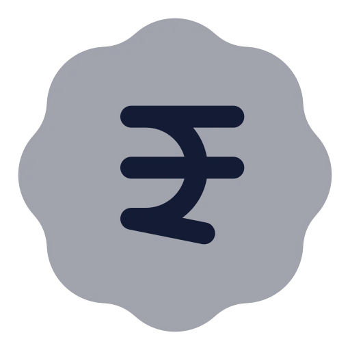 Badge Indian Rupee Icon in Bulk Rounded style