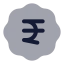 Badgeindianrupee icon with bulk rounded style