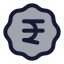 Badgeindianrupee icon with duotone rounded style