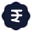 Badgeindianrupee icon with solid rounded style
