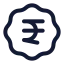 Badgeindianrupee icon with stroke rounded style